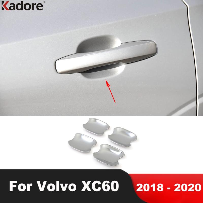 Side Door Handle Bowl Cover Trim For Volvo XC60 XC 60 2018   Chrome Car Exterior Door Handles Cup Overlay Accessories