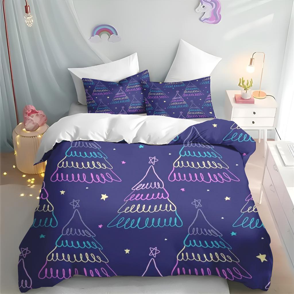 Christmas Quilt Cover, Cartoon Anime, Duvet Printed Comforter, Polyester Bedding, Twin Size, Children Gift, Various Sizes