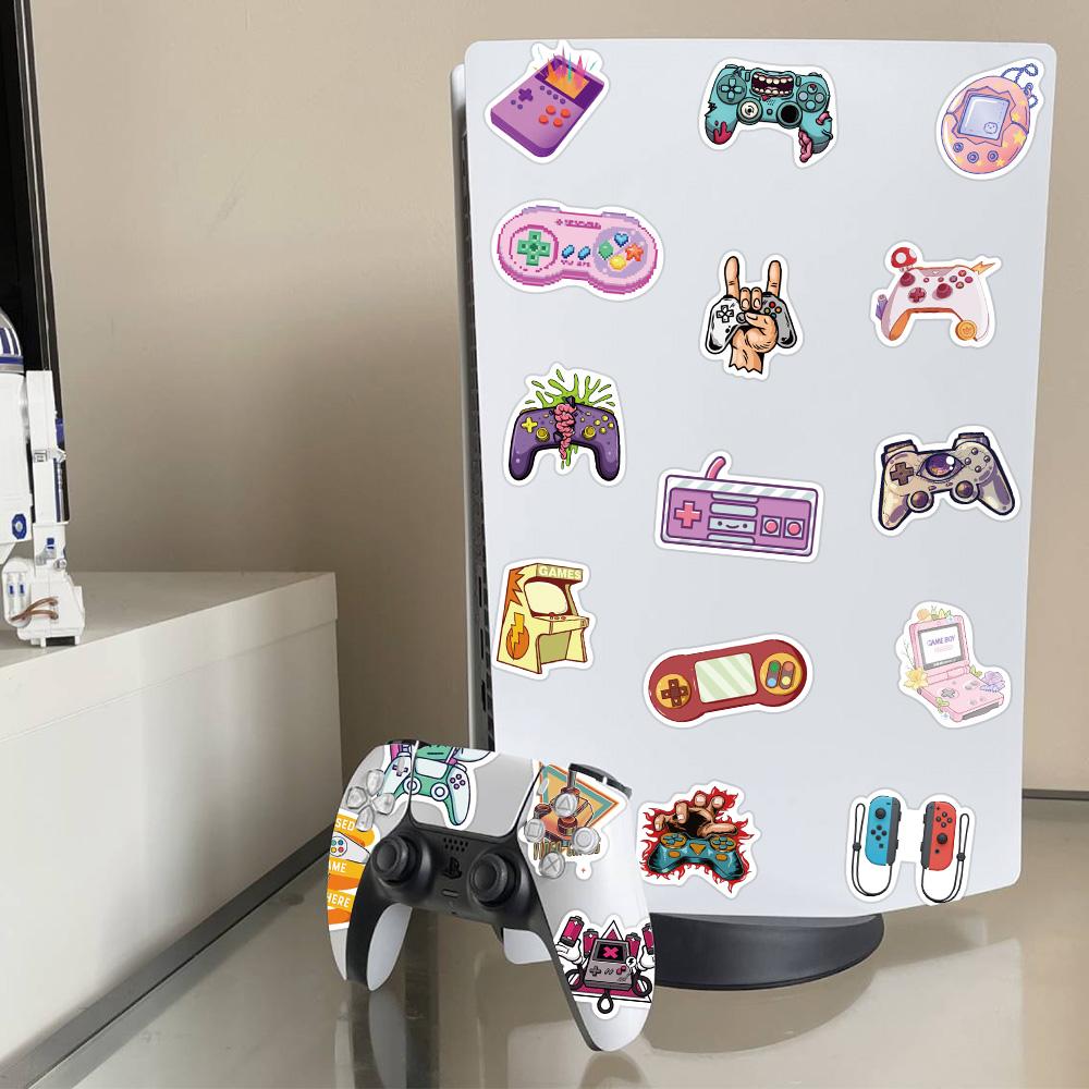 60Pcs Funny Game Gamepad Controller Console Pink Stickers Waterproof Pad Skateboard Laptop Computer Car Sticker Kids Toys