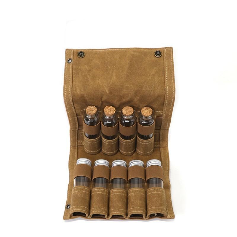 Outdoor Camping Spice Bottle Storage Bag With Portable Travel Design For Barbecue Enthusiasts