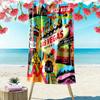 New York City Pop Art Print Beach Towel, Large Soft Quick Dry Towel for Beach Camping Swimming