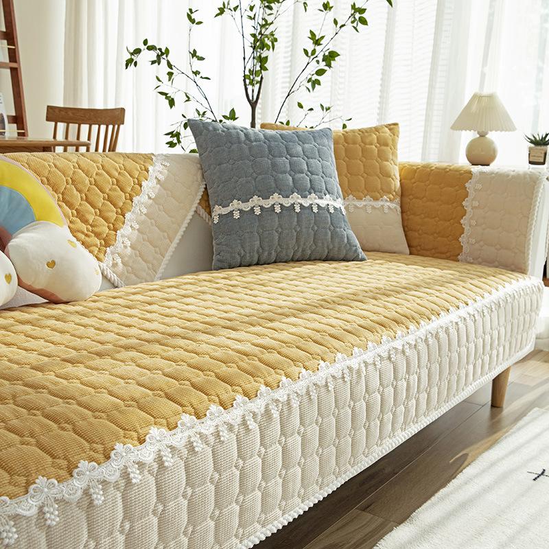 Sofakissen Plüsch Einfaches rutschfestes Kissen Vier Jahreszeiten Universal Winter Ledersofabezug Handtuch Rückenlehnenbezug Tuch