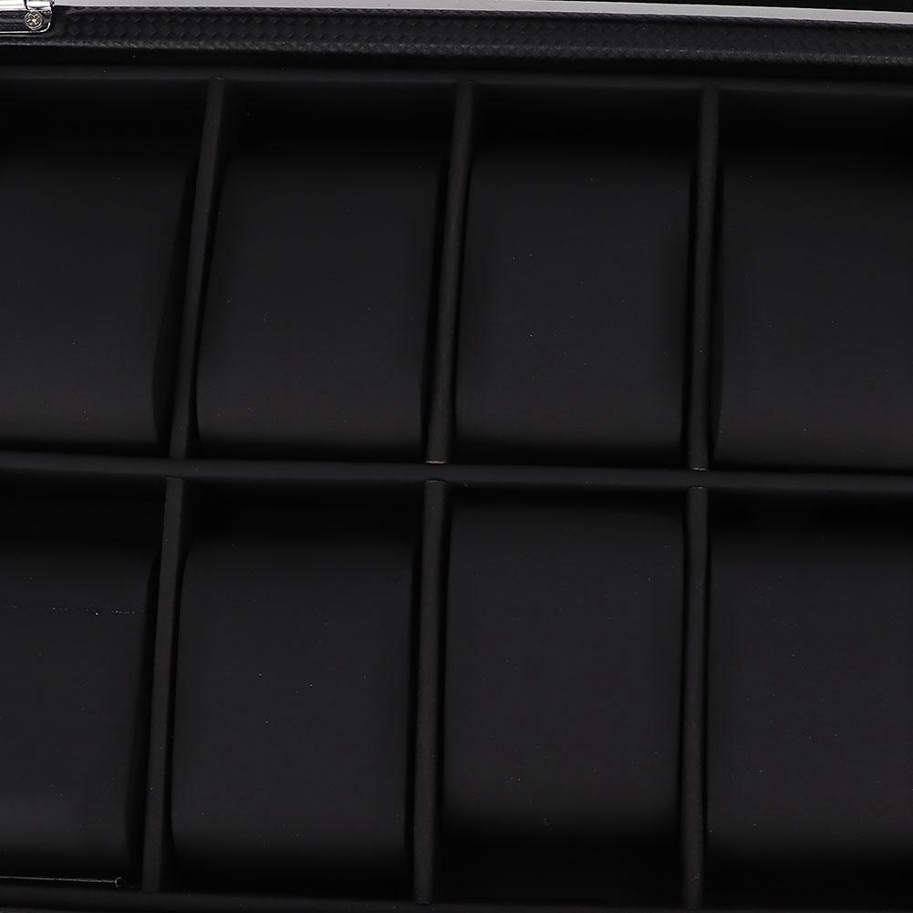 Pudełko na 12 zegarków skórzane etui ekspozycyjne organizer wysokiej jakości przechowywanie biżuterii czarne