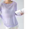 Q Korean Version Ins Versatile Long-sleeved White T-shirt for Women Loose and Transparent Thin Ice Silk Pullover Sunscreen Top
