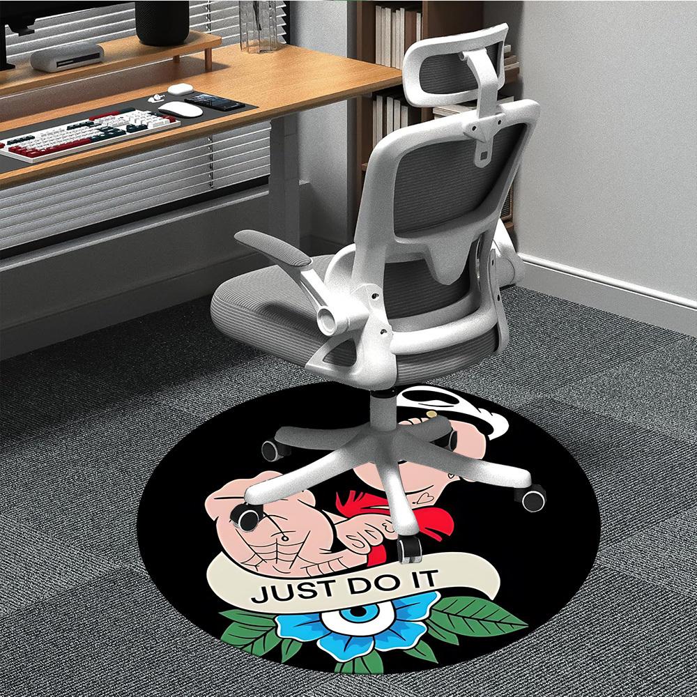 

1PC Popeye Office Round Rug, Non-slip, Soft and Durable Office Rug for Interior Decoration, Perfect for Office, Beautiful Decoration 80cm