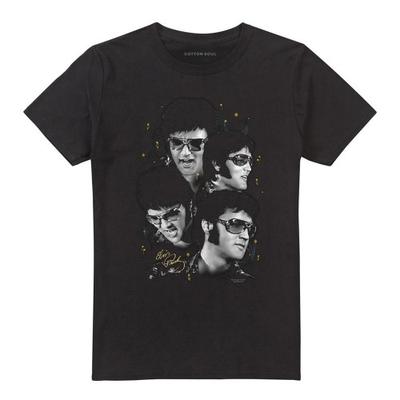 Elvis Presley Unisex Erwachsenen Gesichter T-Shirt