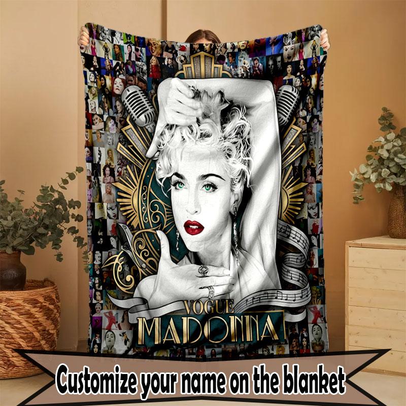 Custom Name Personalized Marilyn Monroe Print Blanket, Home Decor, Bedroom, Sofa, Camping, Couch, Gifts for Birthday Christmas