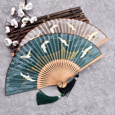 Damen Tragbarer Kleiner Fächer im Chinesischen Stil Geschenk Faltfächer Tanz Hanfu Faltfächer