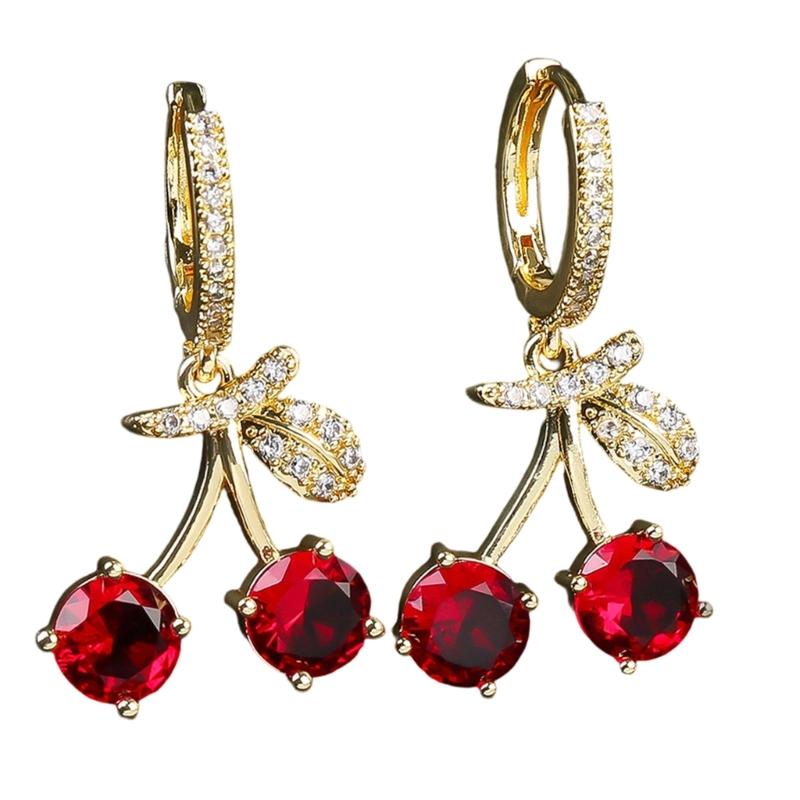 Vintage Cherry Ear Jewelry Women Earring Stylish Women Wedding Earrings Ears Pendant Comfortable Wearing for Woman