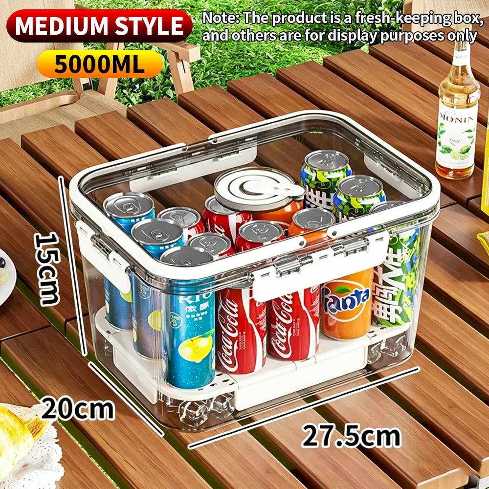 Multifunctional Fresh-Keeping Box with Handle, Sealed Food Container for Home & Outdoor Camping, Fruit & Meal Prep