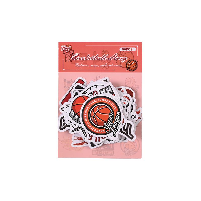 50 Basketball-Sticker für Laptops, Handys, Planer & mehr - Wasserdicht & Dekorativ