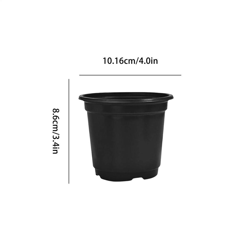 100pcs Seedling Pots With Drainage Holes 4inch Flower Pots ABS Nursery Pots Grow Container For Transplanting Cuttings Seedlings