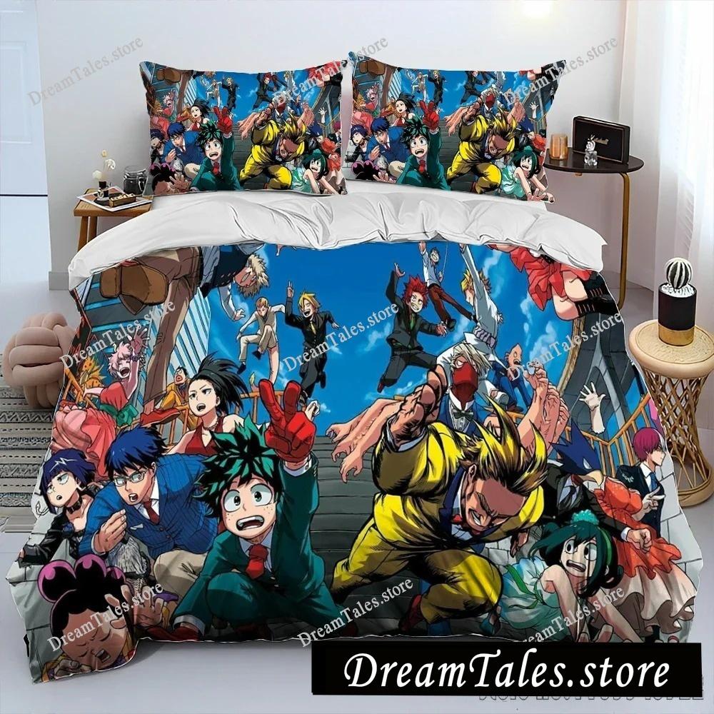 My Hero A-Academia Anime Cartoon Bettbezug-Set HD Deckenbezug für Kinder Bettwäsche-Sets Bettwäsche Schlafzimmer Dekor Luxuriöses Geschenk