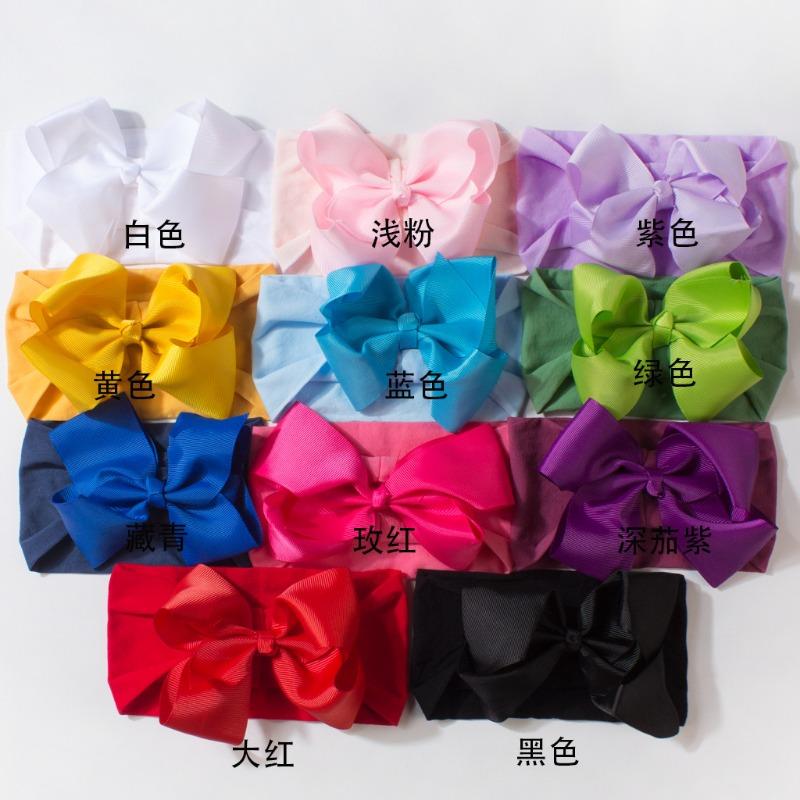 

New children s headband, solid color three-dimensional bow baby headscarf, summer thin baby hair accessories