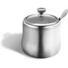 300ml Stainless Steel Sugar Bowl with Lid and Spoon 10 OZ Coffee Seasoning Jar Condiment Pot Spice Container Canister Cruet with Lid and Spoon
