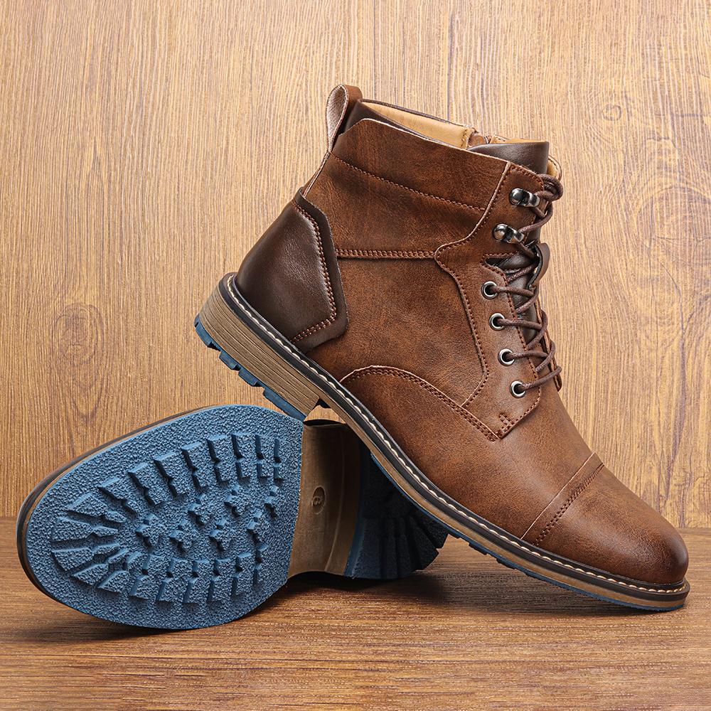 Retro Boots Men Brand Fashion Comfortable Boots Leather