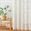 1PC NAPEARL Classical Flower Jacquard Hook Type Short Tulle Sheer Curtain for Bedroom Window