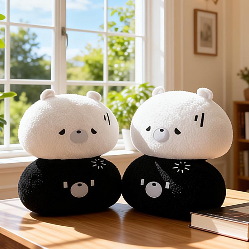 Self Deprecating Bear Plush Pillow With Pp Cotton Filling For Bedroom And Office Comfort