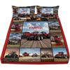 3D Tractor Fitted Sheet Kids Farm Equipment Trucks Bedding Set for Boys, Tractors Vehicles Bed Sheet Set Breathable Bed Cover