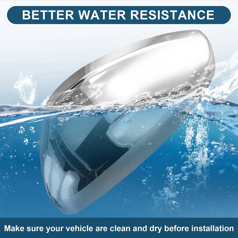 Chrome Rear View Mirror Cover Side Door Mirror Cap Replace For Citroen C3 C4 CACTUS Peugeot 208 2008 16075120VG Interior Mirrors6