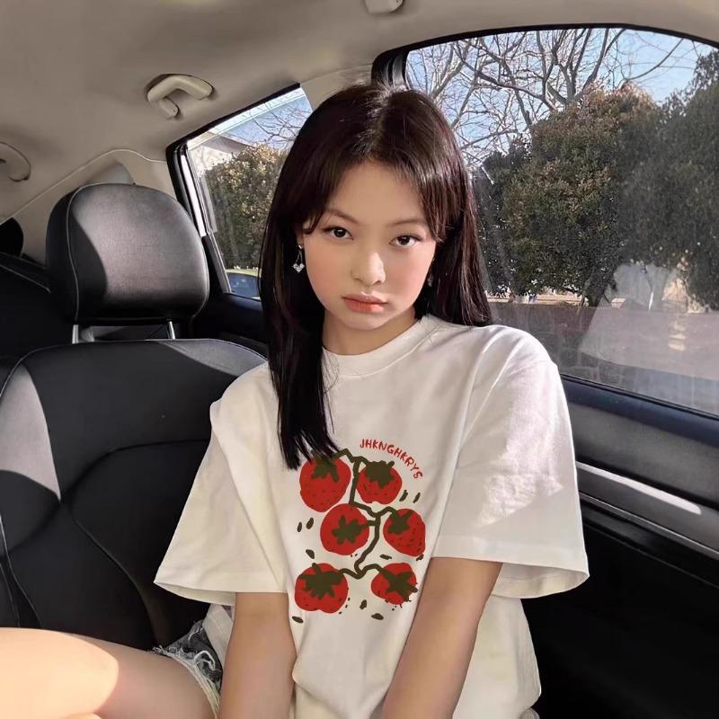 Women's Retro Short-sleeved T-shirt Summer Loose and Laid-back Style Loose Casual Top