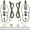 Canomo 2 Sets Lamp Making Kit Lamp Wiring Kit with 8 Inch Harp, 2 Pieces 12" Lamp Pipe, and All Parts Needed and Instructions for DIY Lamp Design or