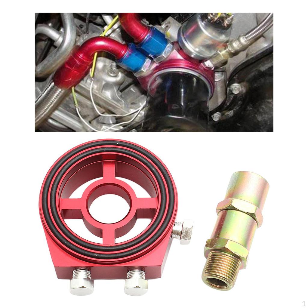 Cooler Sandwich Plate Adapter, Universal Aluminum Sandwiched Oil Pressure Temp Adapter
