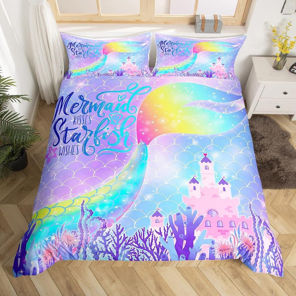 Gothic Starry Sky Kitten Three-Piece Quilt Cover 3D Digital Printing Bedding Set Bed Cover