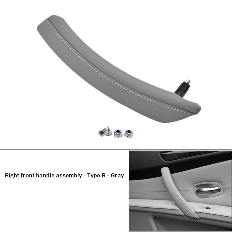 M31K-Car Right Side Front Door Inner Pull Handle Armrest Cover Assembly 51416983672 for BMW E60 E61 2006-2010 LHD Grey