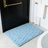 Memory Foam Bathroom Mat Non-Slip PVC Backing Super Soft Absorbent Memory Foam Bath Rug with 3D Embossed Pebble Design Floor Mat