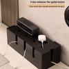 Solid Wood Cable Management Box: Power Strip & Cord Organizer with Multifunctional Cover