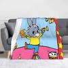 Trotro Cartoon Blankets Cute Little Donkey Flannel Funny Breathable Throw Blankets for Bed Sofa Summer