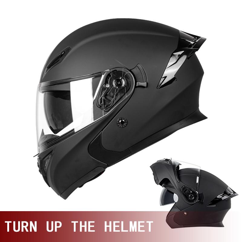 2025 Unisex Racing Motobiker Flip Up Helmets Modular Dual Lens Motorcycle Helmet Full Face Safe Helmet Men Adult Women