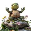 Yoga Turtle Garden Stake, 2D Flat Acrylic Sitting Zen Turtle Decoration, Sit in Meditation Turtle Yard Art Stake for Planter Lawn Plant Pot