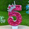 Pink Children's Birthday Number Candles Girl And Holders Surprises Candle Sparkles Cake Decoration Funny Lighting Lamps Candles
