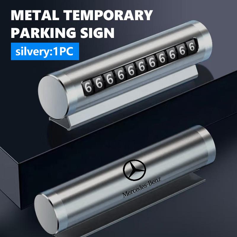 AABCV1 For Benz Car Temporary Parking Card Phone Number Card Plate Digital Parking Number Holder AMG Exclusive A C E R V Class CLA CLS