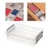 2pcs Plastic Portable File Box Stackable Dustproof Protective Clear A4 Document Case for Document Photo Book Collection