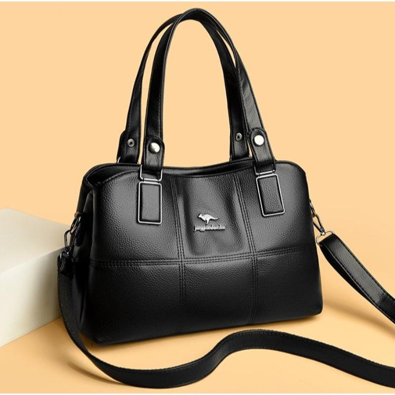 Soft Leather Splicing Large-capacity Handbag Women's Shoulder Bag