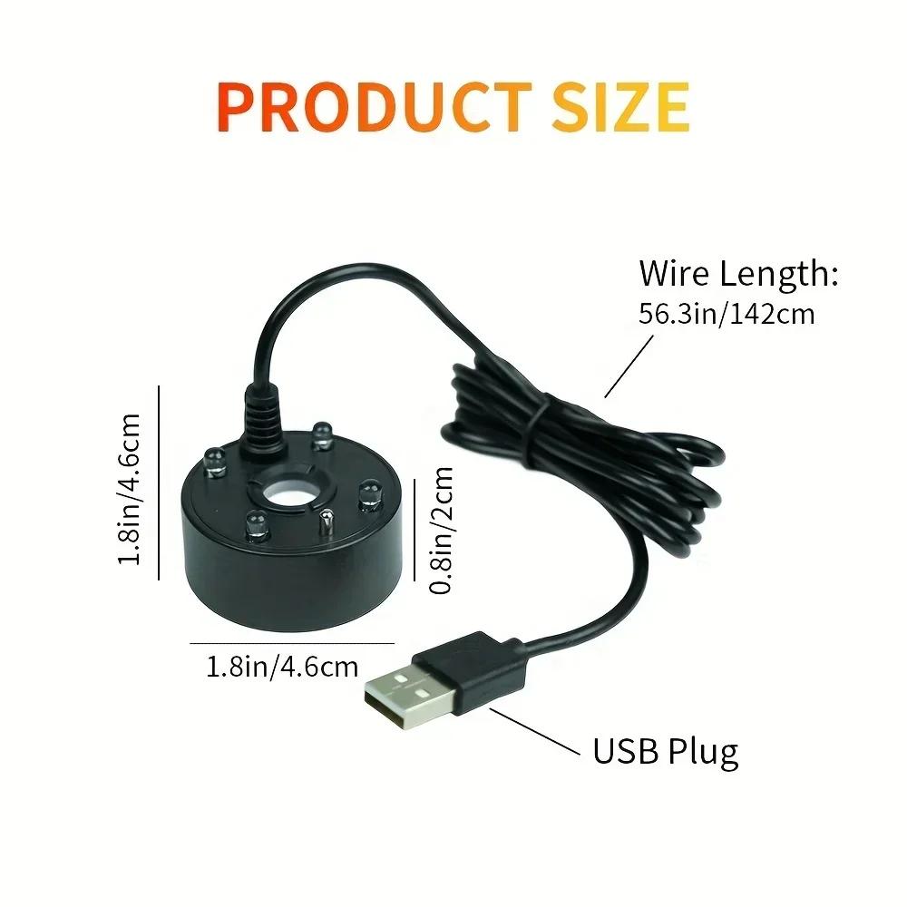 Halloween LED Mist Fogger - USB Powered Aquarium Diffuser, RGB Lights for Fish Tank, Witch Cauldron & Mystical Halloween Decor