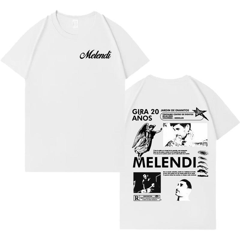 Singer Melendis Harajuku New Album TShirts Men High Quality T Shirts Cotton Casual Y2K Short Sleeve Hot Sale Clothes Teenagers