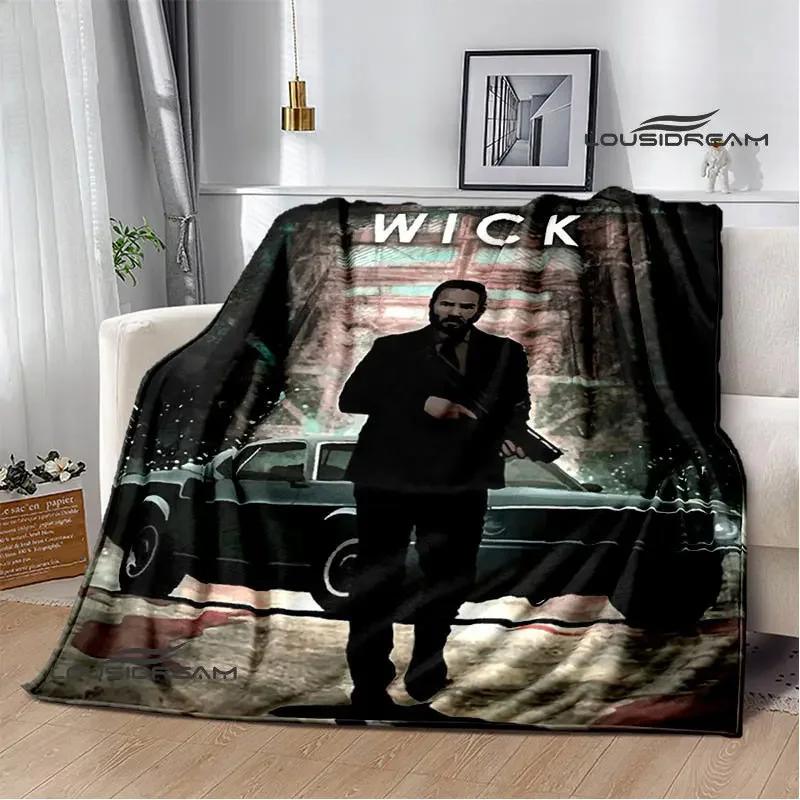 Film John Wick bedruckte Decke Picknickdecke Warme Decke Weich und bequem Heimreise Decke Bettwäsche Geburtstagsgeschenk