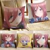 M-Miku Nakano Pillow Case Anti-dustmite Pillowcase Invisible zipper silky Sofa cushion cover