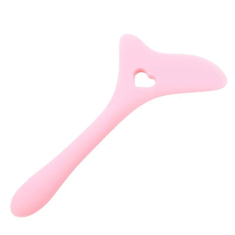 

2Pcs Set Multifunctional Eye Makeup Tool Silicone Beauty Ruler Eyeshadow Highlight Lipstick Eyeliner Aid Tool Set розовый