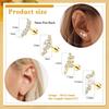 Bobisty 1pc 16G Cartilage Earring Stainless Steel Opal CZ Earrings Flat Back Cartilage Conch Helix Piercing Jewelry for Women