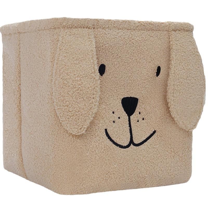 Teddy Fleece Bunny Ears Plush Storage Basket - Toy & Laundry Organizer