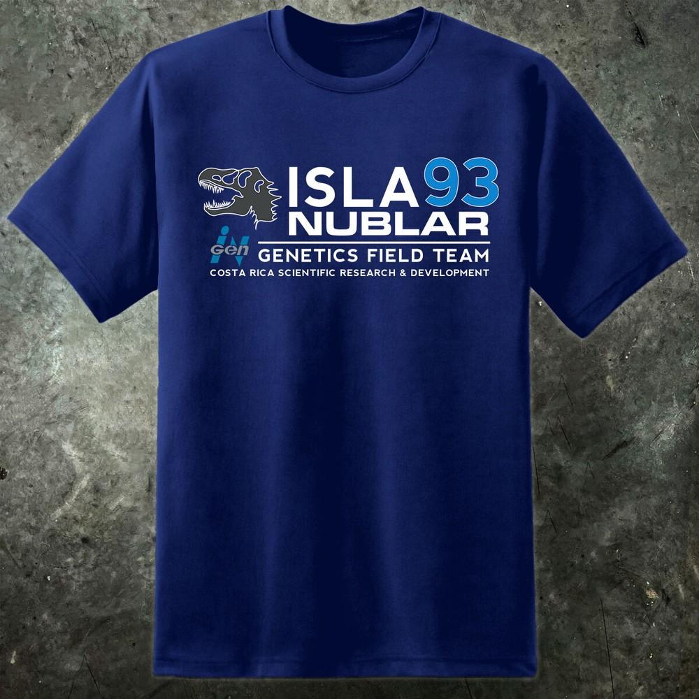 

Mens ISLA Nublar Jurassic Research Team T Shirt Movie Logo World IGEN Retro M