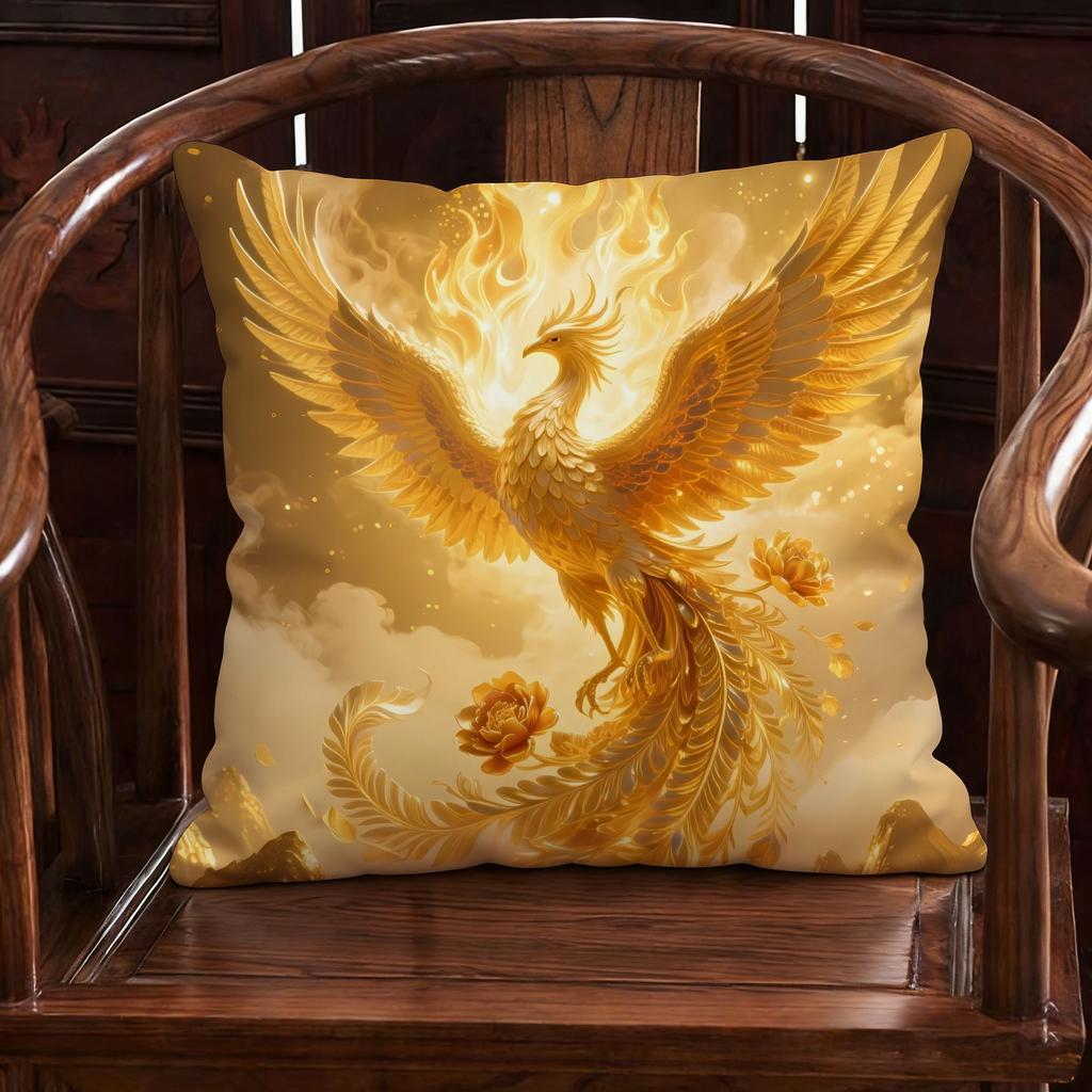 New Chinese Style Phoenix Pillow Living Room Sofa Decorative Piece Good Luck Bedroom Carriage Moving Gift Long Rectangle Plus...
