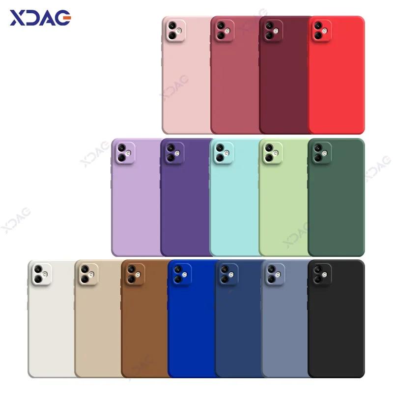 Luxury Square Liquid Cute Silicone Phone Case for Samsung Galaxy F05 Global 360 Soft Protective SamsungF05 Anti-fall Back Covers