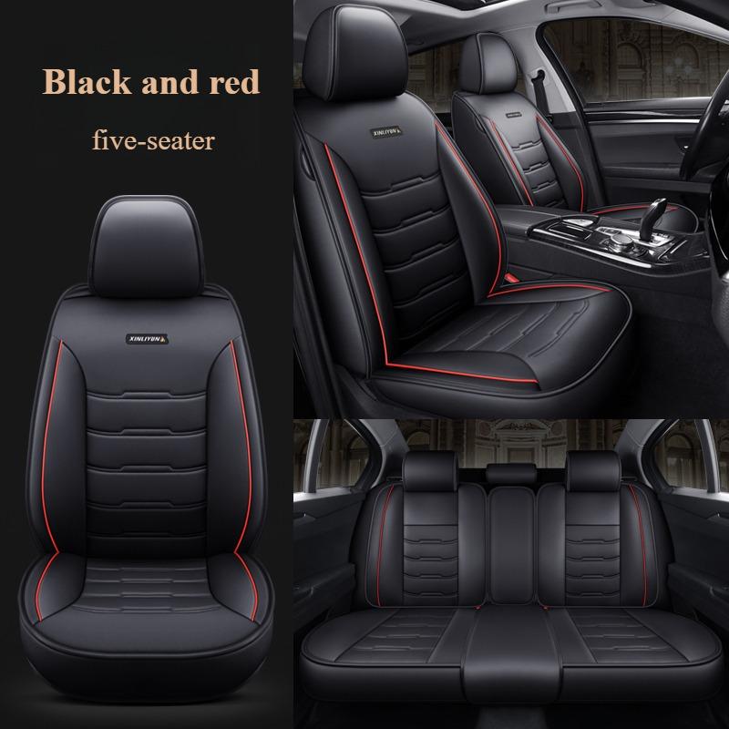 5-seater Luxury PU Leather Car Seat Cover Soft, Comfortable, Non-slip, Durable, Waterproof, Four Seasons