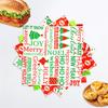 100PC Oil-Proof Paper Baking Wrapping Paper Christmas Theme Greaseproof Paper for Kitchen Sandwich Burger Wrapping Paper Plate